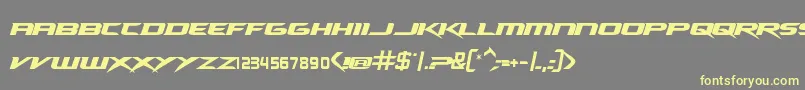 NhlDucks Font – Yellow Fonts on Gray Background