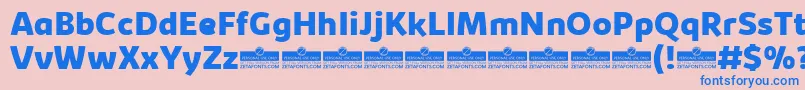 KabrioExtraboldTrial Font – Blue Fonts on Pink Background