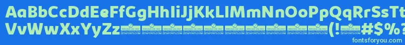 KabrioExtraboldTrial Font – Green Fonts on Blue Background