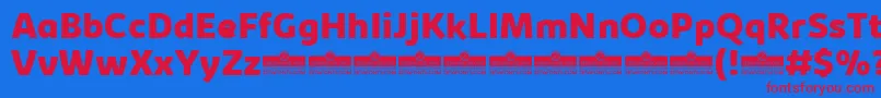 More about KabrioExtraboldTrial Font KabrioExtraboldTrial Font – Red Fonts on Blue Background