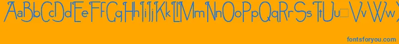 NoirEtBlanc-Schriftart – Blaue Schriften auf orangefarbenem Hintergrund