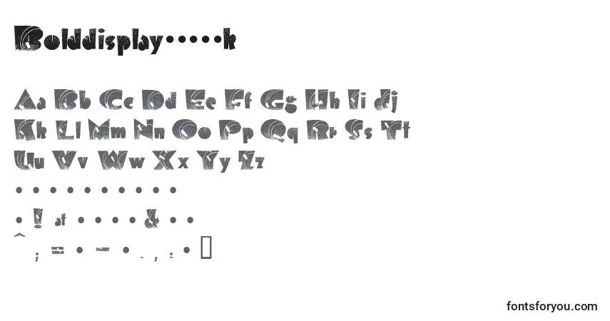Czcionka Bolddisplay19412k – alfabet, cyfry, specjalne znaki