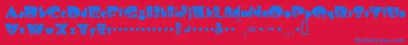 フォントBolddisplay19412k – 赤い背景に青い文字