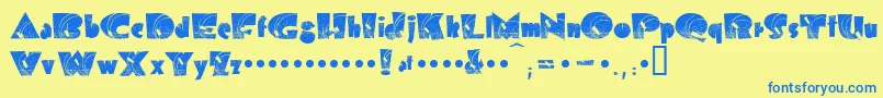 Шрифт Bolddisplay19412k – синие шрифты на жёлтом фоне