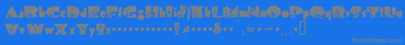フォントBolddisplay19412k – 青い背景に灰色の文字