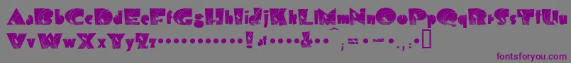 Bolddisplay19412kフォントについての詳細 フォントBolddisplay19412k – 紫色のフォント、灰色の背景