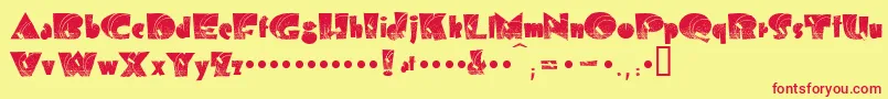 Bolddisplay19412kフォントについての詳細 フォントBolddisplay19412k – 赤い文字の黄色い背景