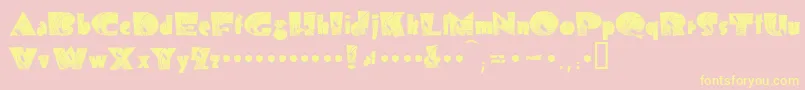 Bolddisplay19412k-Schriftart – Gelbe Schriften auf rosa Hintergrund