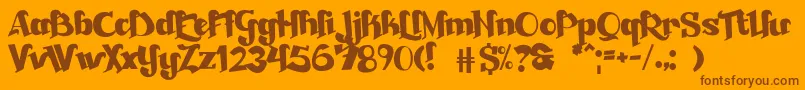 Beckasin-Schriftart – Braune Schriften auf orangefarbenem Hintergrund