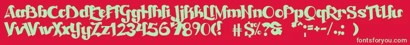 Czcionka Beckasin – zielone czcionki na czerwonym tle
