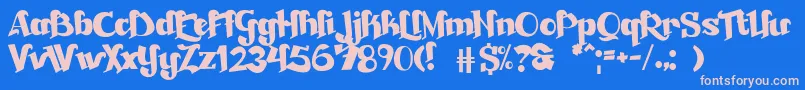 フォントBeckasin – ピンクの文字、青い背景