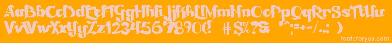 Beckasin Font – Pink Fonts on Orange Background