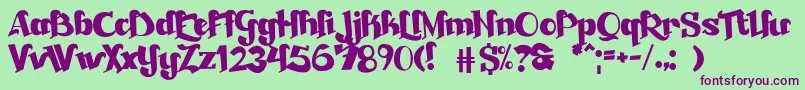 Beckasin-Schriftart – Violette Schriften auf grünem Hintergrund