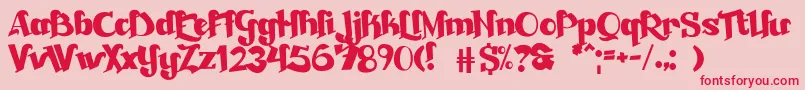 Beckasin Font – Red Fonts on Pink Background