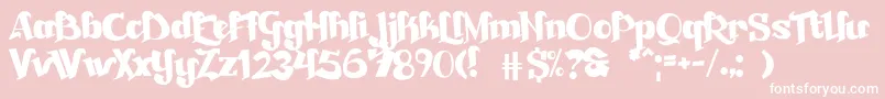 Beckasin-Schriftart – Weiße Schriften auf rosa Hintergrund