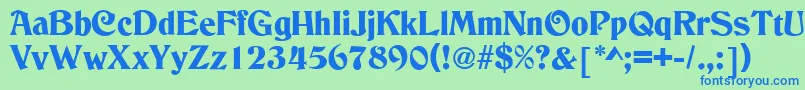 C790DecoRegular Font – Blue Fonts on Green Background