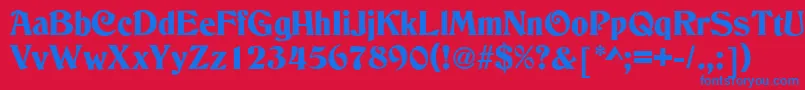 C790DecoRegular Font – Blue Fonts on Red Background