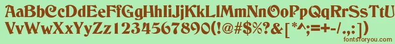 C790DecoRegular Font – Brown Fonts on Green Background