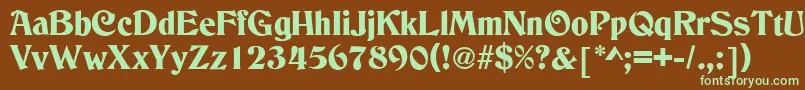 C790DecoRegular Font – Green Fonts on Brown Background