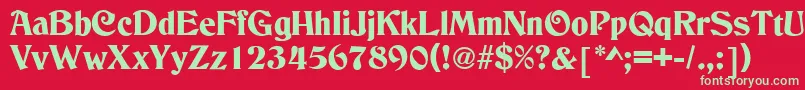 C790DecoRegular Font – Green Fonts on Red Background