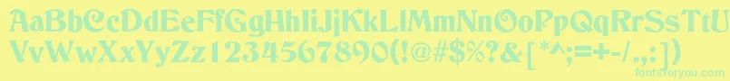 C790DecoRegular Font – Green Fonts on Yellow Background