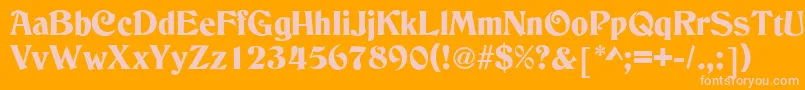 C790DecoRegular Font – Pink Fonts on Orange Background