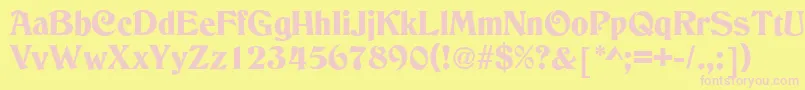 C790DecoRegular Font – Pink Fonts on Yellow Background