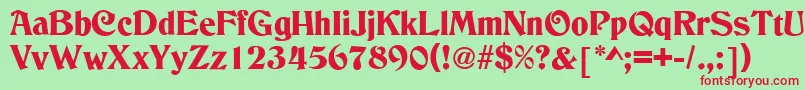 C790DecoRegular Font – Red Fonts on Green Background