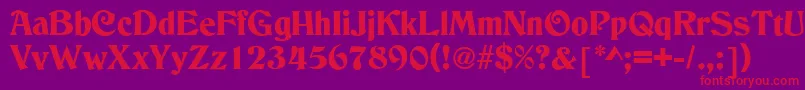 C790DecoRegular Font – Red Fonts on Purple Background