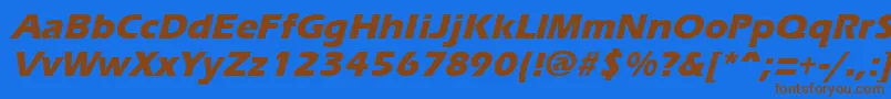 Шрифт ErgoemildextraboldItalic – коричневые шрифты на синем фоне