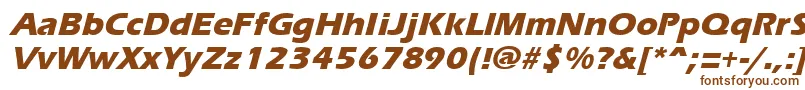 ErgoemildextraboldItalic-Schriftart – Braune Schriften auf weißem Hintergrund