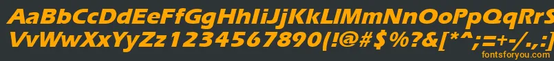 フォントErgoemildextraboldItalic – 黒い背景にオレンジの文字