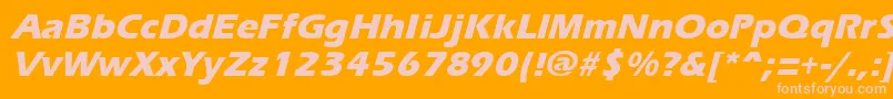 ErgoemildextraboldItalic-Schriftart – Rosa Schriften auf orangefarbenem Hintergrund