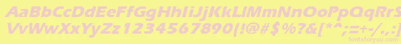 Fonte ErgoemildextraboldItalic – fontes rosa em um fundo amarelo