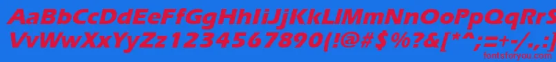 ErgoemildextraboldItalic Font – Red Fonts on Blue Background