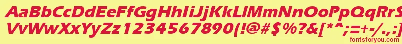 ErgoemildextraboldItalic Font – Red Fonts on Yellow Background