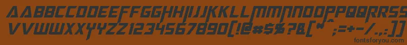 MegatronItalic Font – Black Fonts on Brown Background