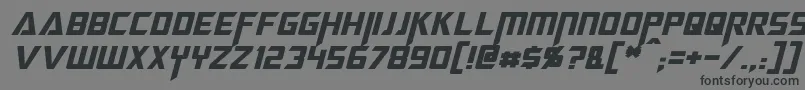 フォントMegatronItalic – 黒い文字の灰色の背景