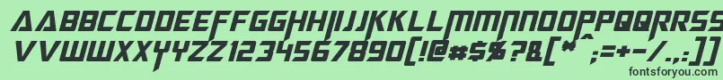 MegatronItalic Font – Black Fonts on Green Background