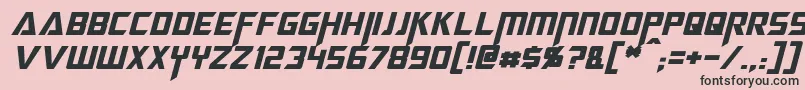 MegatronItalic Font – Black Fonts on Pink Background