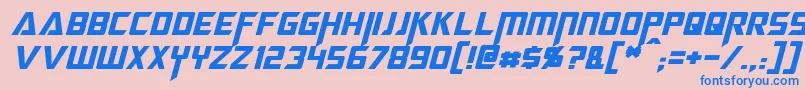 MegatronItalic Font – Blue Fonts on Pink Background