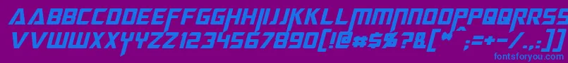 MegatronItalic Font – Blue Fonts on Purple Background