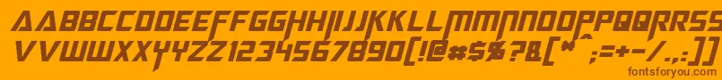 Шрифт MegatronItalic – коричневые шрифты на оранжевом фоне