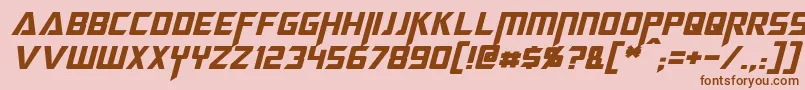 MegatronItalic Font – Brown Fonts on Pink Background