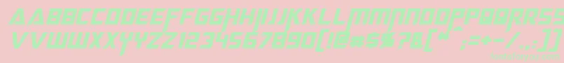 MegatronItalic Font – Green Fonts on Pink Background