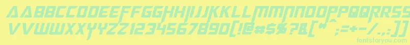 MegatronItalic Font – Green Fonts on Yellow Background