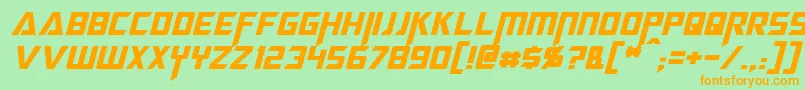 MegatronItalic Font – Orange Fonts on Green Background