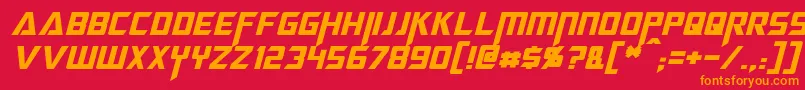 Czcionka MegatronItalic – pomarańczowe czcionki na czerwonym tle
