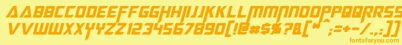 MegatronItalic Font – Orange Fonts on Yellow Background