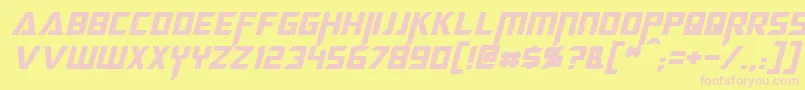 MegatronItalic Font – Pink Fonts on Yellow Background